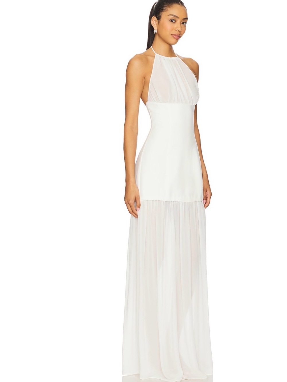 Camila Coelho Ivory Halter Maxi Dress